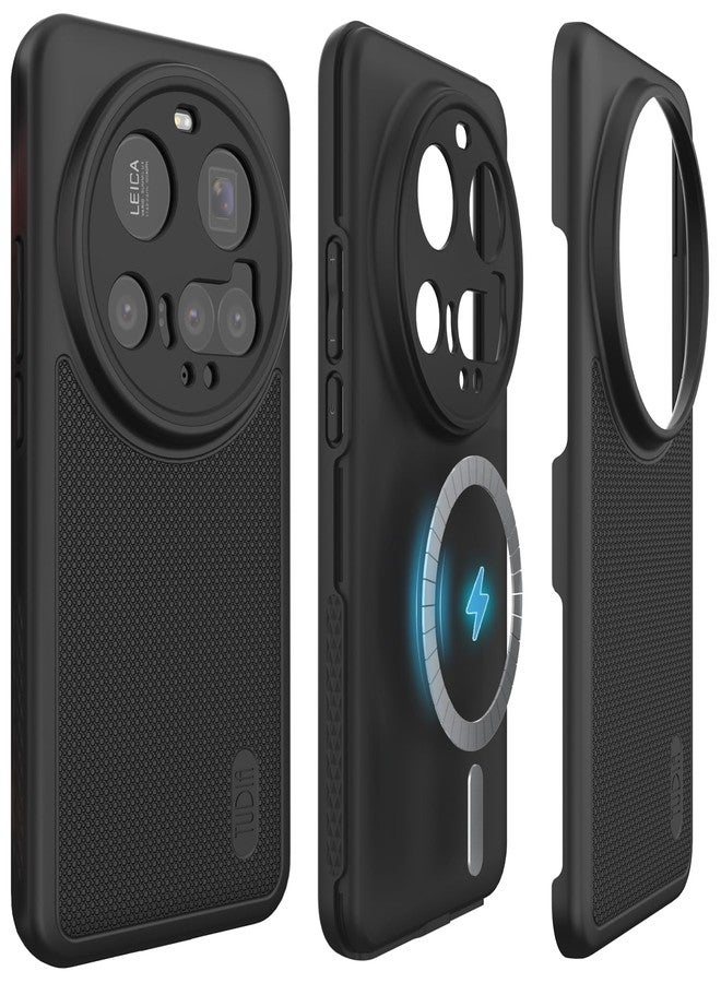 توديا جراب TUDIA DualShield Grip مصمم خصيصًا لهاتف Xiaomi 15 Ultra 5G (2025)، [MergeGrip] جراب حماية للهاتف من الدرجة العسكرية، مزدوج الطبقات، مقاوم للصدمات، نحيف، متين، شديد التحمل (أسود، Magsafe) - Image 1
